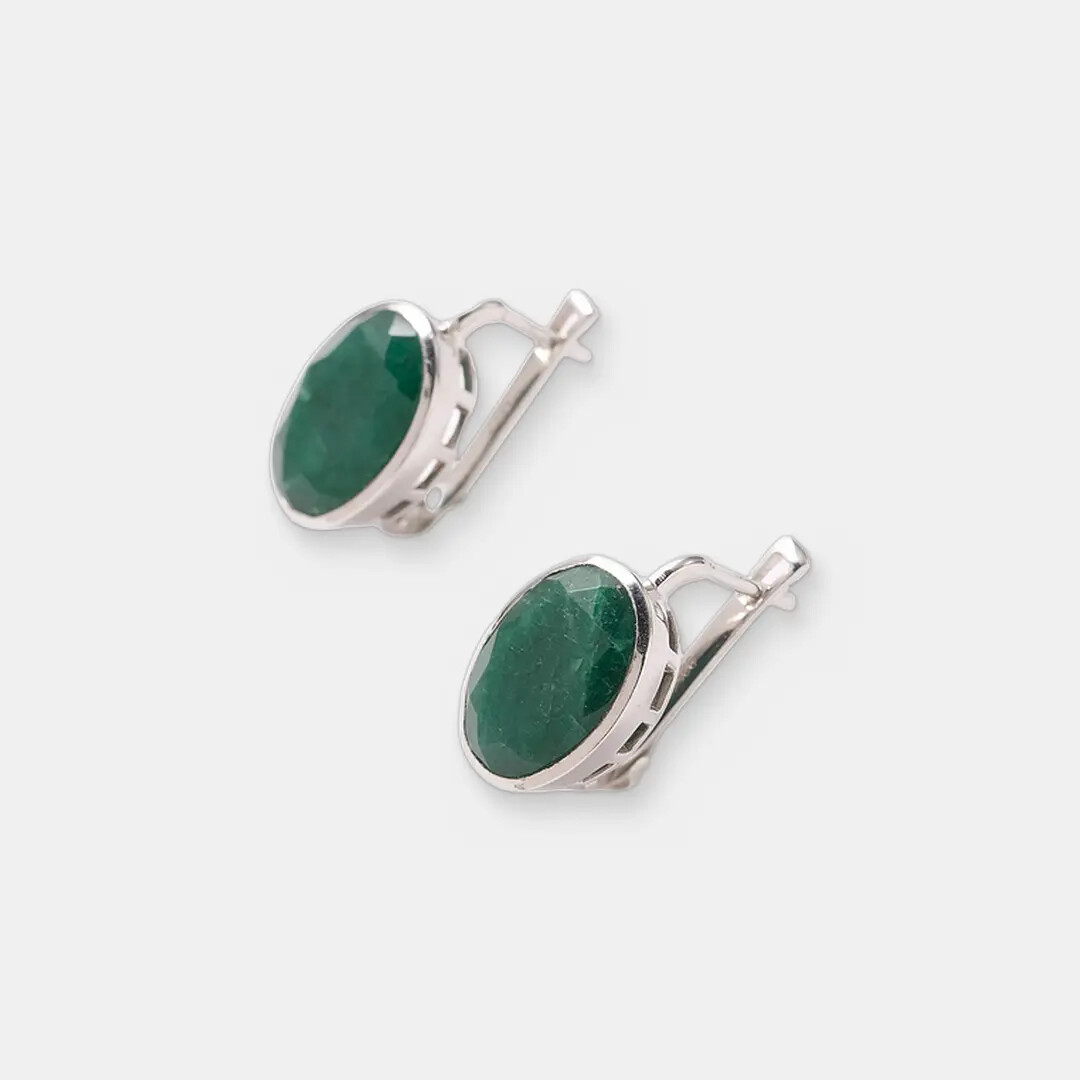 Серебряные серьги с бериллами